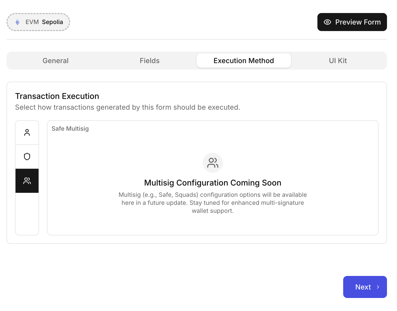 Customization multisig settings